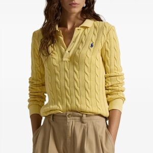 Ralph Lauren butter yellow table knit sweater